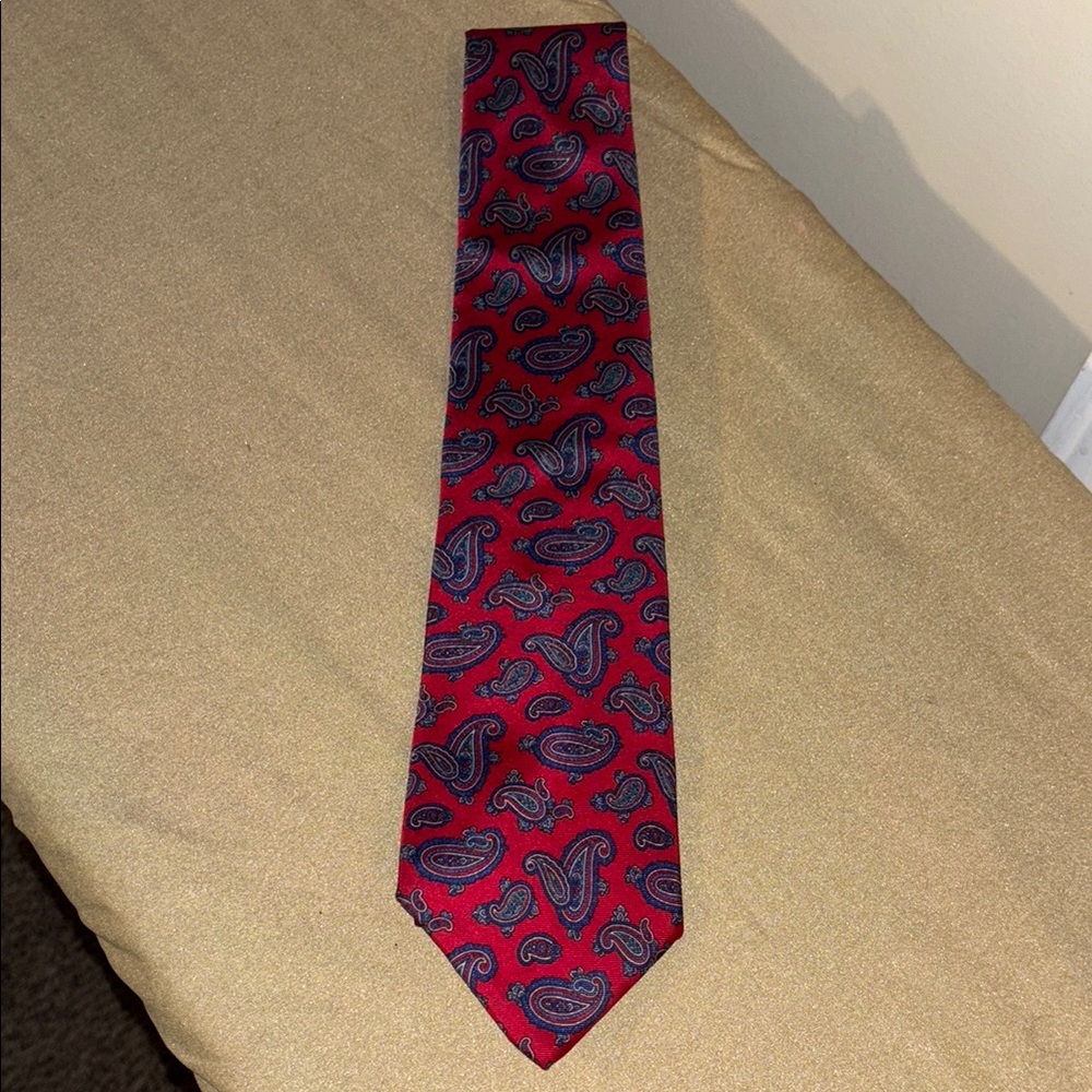 Vintage Blair Red and Blue Paisley Silk Tie